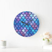 水彩抽象芸術幾何アラブのタイル ラージ壁時計 (ホーム)