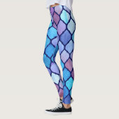 水彩抽象芸術幾何アラブのタイル レギンス (左)