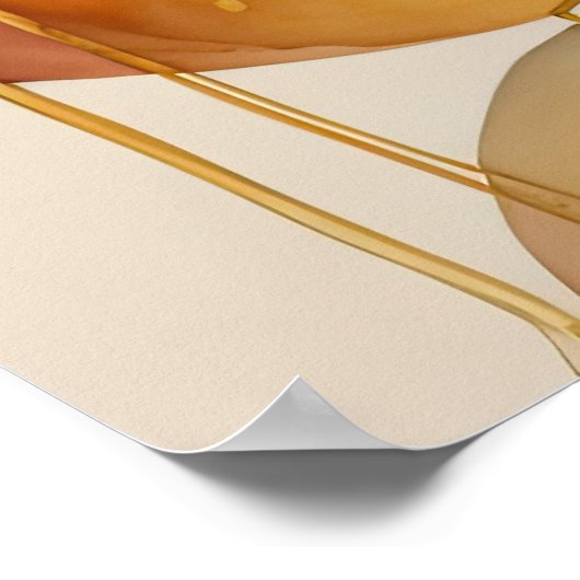 水彩抽象芸術幾何絵を描金ゴールド4:5 ポスター (角)