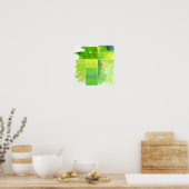 水彩抽象芸術手のセット絵を描 ポスター (キッチン)