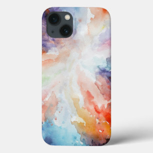 水彩抽象芸術数々のカラークラウドアート iPhone 13ケース