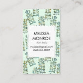 水彩抽象芸術植物海藻自然シック 名刺 (裏面)