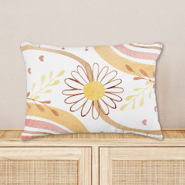 水彩抽象芸術植物花と虹 アクセントクッション