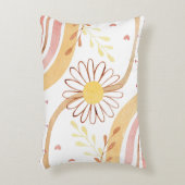 水彩抽象芸術植物花と虹 アクセントクッション (正面(垂直))