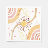 水彩抽象芸術植物花と虹 スタンダードカクテルナプキン (正面)