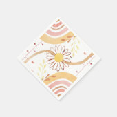 水彩抽象芸術植物花と虹 スタンダードカクテルナプキン (角)