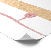 水彩抽象芸術植物花と虹 ポスター (角)