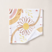 水彩抽象芸術植物花虹キッズ バスタオルセット (ウォッシュタオル)