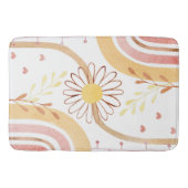 水彩抽象芸術植物花虹キッズ バスマット (正面)