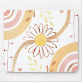 水彩抽象芸術植物花虹キッズ マウスパッド (正面)