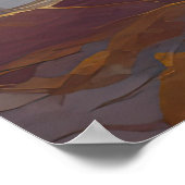 水彩抽象芸術横絵画景の金ゴールド2:3 ポスター (角)