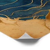 水彩抽象芸術横絵画景の金ゴールド2:3 ポスター (角)