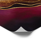 水彩抽象芸術横絵画景の金ゴールド3:2 ポスター (角)