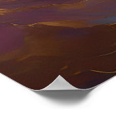 水彩抽象芸術横絵画景の金ゴールド3:2 ポスター (角)