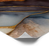 水彩抽象芸術横絵画景の金ゴールド3:2 ポスター (角)