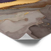 水彩抽象芸術横絵画景の金ゴールド3:2 ポスター (角)