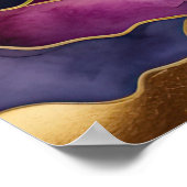 水彩抽象芸術横絵画景の金ゴールド3:2 ポスター (角)