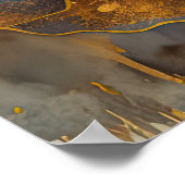 水彩抽象芸術横絵画景の金ゴールド3:2 ポスター (角)