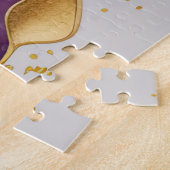 水彩抽象芸術横絵画景金ゴールド ジグソーパズル (側面)