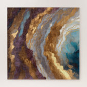 水彩抽象芸術横絵画景金ゴールド ジグソーパズル (横)