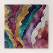 水彩抽象芸術横絵画景金ゴールド ジグソーパズル (横)