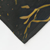 水彩抽象芸術横絵画景金ゴールド フリースブランケット (角)