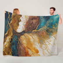 水彩抽象芸術横絵画景金ゴールド