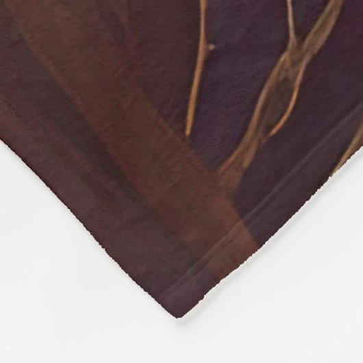 水彩抽象芸術横絵画景金ゴールド フリースブランケット (角)