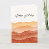 水彩抽象芸術砂漠パーソナライズされた カード (正面)