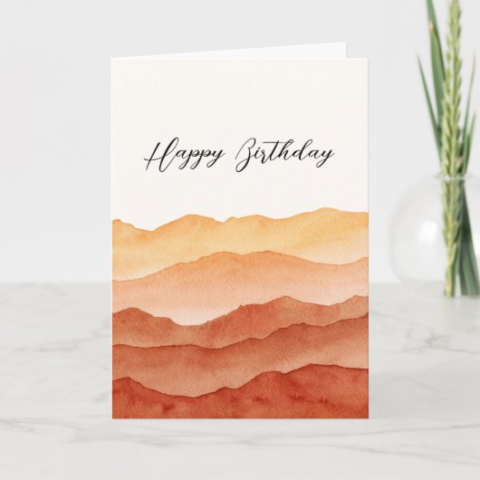 水彩抽象芸術砂漠パーソナライズされた カード (正面)