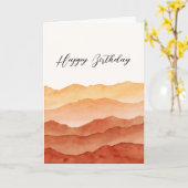 水彩抽象芸術砂漠パーソナライズされた カード (黄色い花)