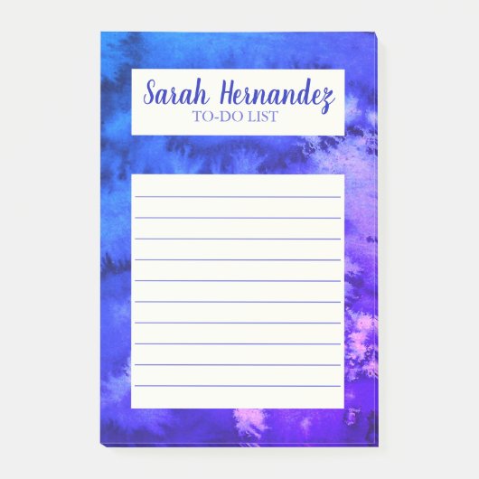水彩抽象芸術紫色の食料品店To-Doリスト ポストイット (正面)