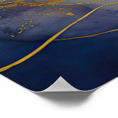 水彩抽象芸術絵を描の金ゴールド4:3 ポスター (角)