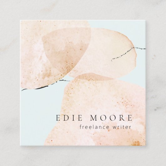 水彩抽象芸術絵を描アート スクエア名刺 (正面)