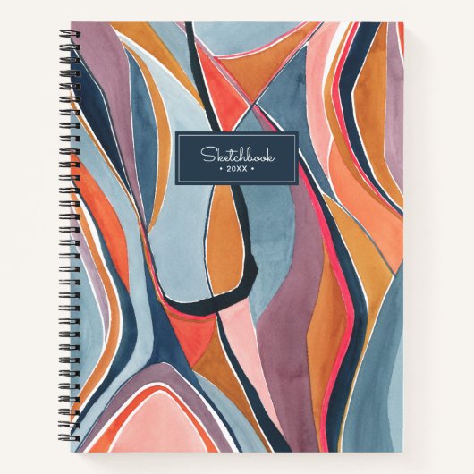 水彩抽象芸術絵を描ズドードルスケッチブック ノートブック (正面)