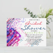 水彩抽象芸術絵を描ブライダルシャワー 招待状 (スタンド正面)