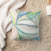 水彩抽象芸術絵画の植物芸術 クッション (ブランケット)