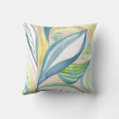 水彩抽象芸術絵画の植物芸術 クッション (裏面)