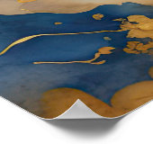 水彩抽象芸術絵画の金ゴールド2:3 ポスター (角)