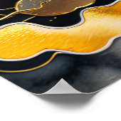 水彩抽象芸術絵画の金ゴールド4:5 ポスター (角)