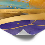 水彩抽象芸術絵画の金ゴールド5:4 ポスター (角)