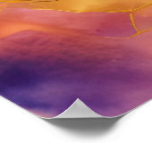 水彩抽象芸術絵画風景の金ゴールド4:3 ポスター (角)