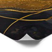 水彩抽象芸術絵画風景の金ゴールド4:3 ポスター (角)