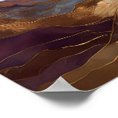 水彩抽象芸術絵画風景金ゴールド1:1 ポスター (角)