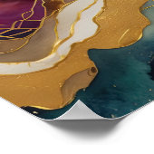 水彩抽象芸術絵画風景金ゴールド1:1 ポスター (角)