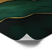 水彩抽象芸術絵画風景金ゴールドII ポスター (角)