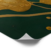 水彩抽象芸術絵画風景金ゴールドII ポスター (角)