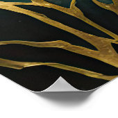 水彩抽象芸術絵画風景金ゴールドVI ポスター (角)