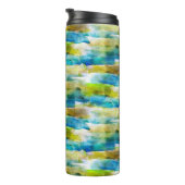 水彩抽象芸術緑、青 タンブラー (回転右)