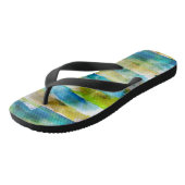 水彩抽象芸術緑、青 ビーチサンダル (アングル)